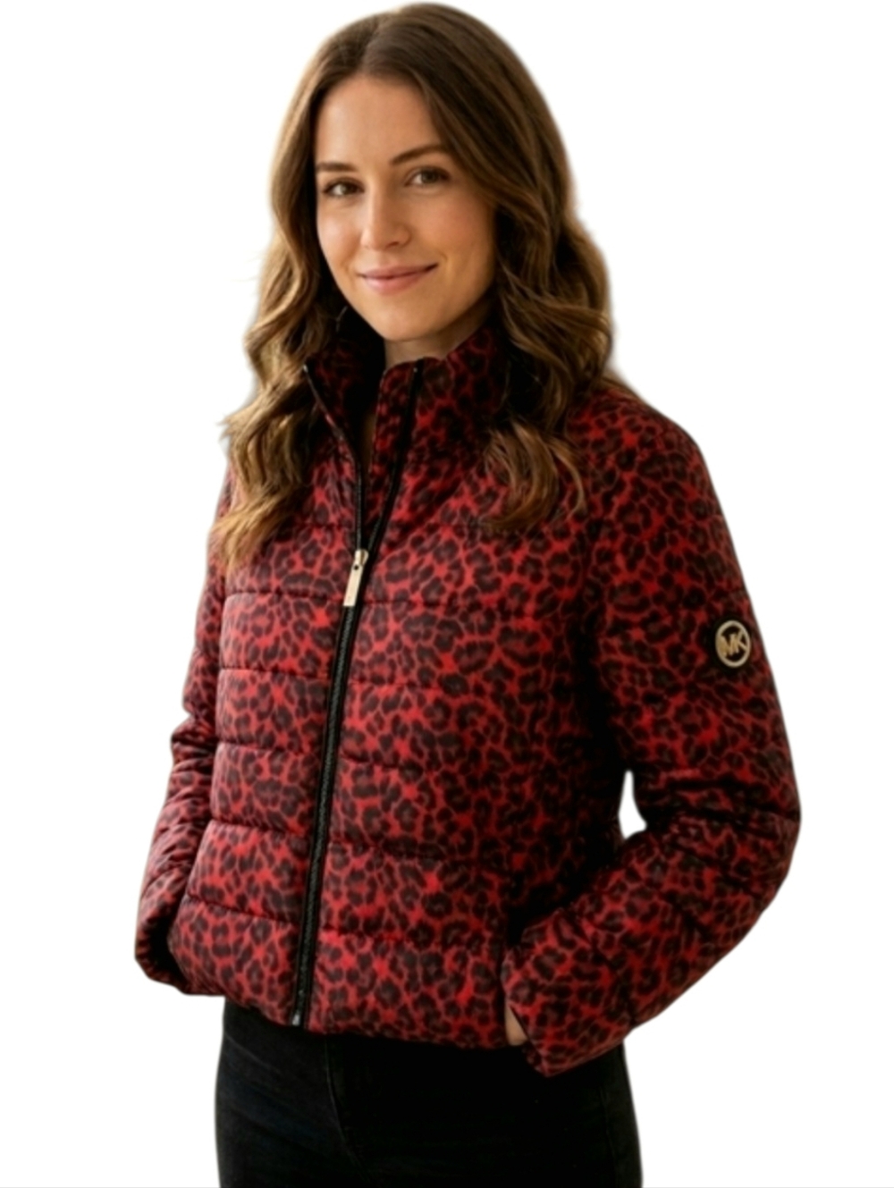 Michael Kors Jacket Cheetah Puffer Coat sz L